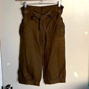 DVF crop pants with belt tie